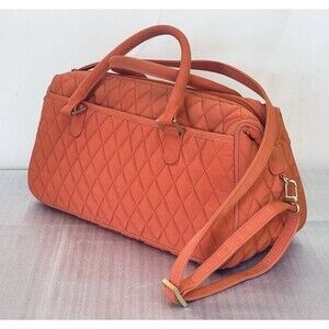 Vera Bradley Boston Bag Purse Spice Orange Quilted Satchel Crossbody Retired GUC